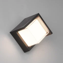 Aplique LED para exterior Puno, IP54, angular