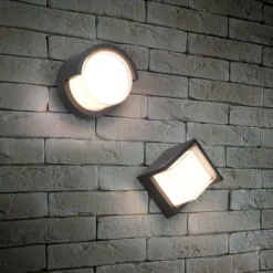 Aplique LED para exterior Puno, IP54, angular