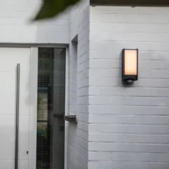 Aplique LED para exterior QUBO, gris oscuro, altura 27 cm, IP54