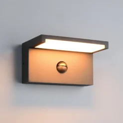 Aplique LED para exterior Ravi, antracita Ancho 18 cm Sensor, IP54