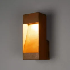 Aplique LED para exterior Rho, color óxido, altura 28 cm, metal, IP54