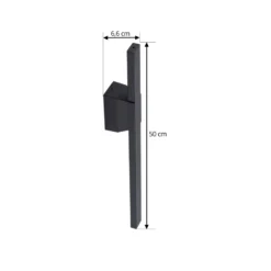 Aplique LED para exterior Sakari de Lindby, negro, aluminio, altura 50 cm