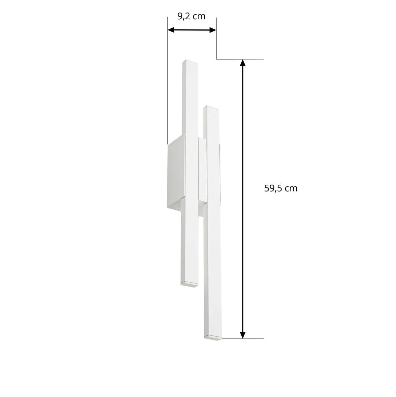 Aplique LED para exterior Sakari de Lindby, blanco, aluminio, altura 59 cm