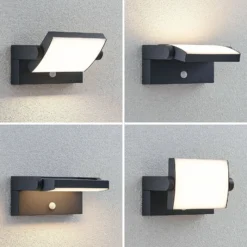 Aplique LED para exterior Sherin de Lindby, antracita, sensor, IP54