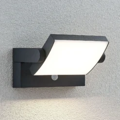 Aplique LED para exterior Sherin de Lindby, antracita, sensor, IP54