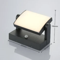 Aplique LED para exterior Sherin de Lindby, antracita, sensor, IP54