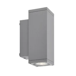 Aplique LED para exterior ShoreLine Pro Square up/down, gris claro