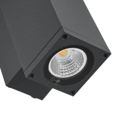 Aplique LED para exterior ShoreLine Pro Square up/down, gris oscuro