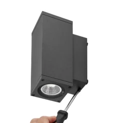 Aplique LED para exterior ShoreLine Pro Square up/down, gris oscuro