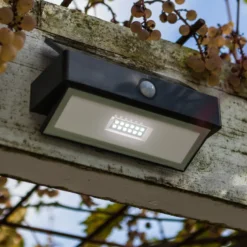 Aplique LED para exterior solar ARROW, gris oscuro, 18 cm, con sensor, IP44