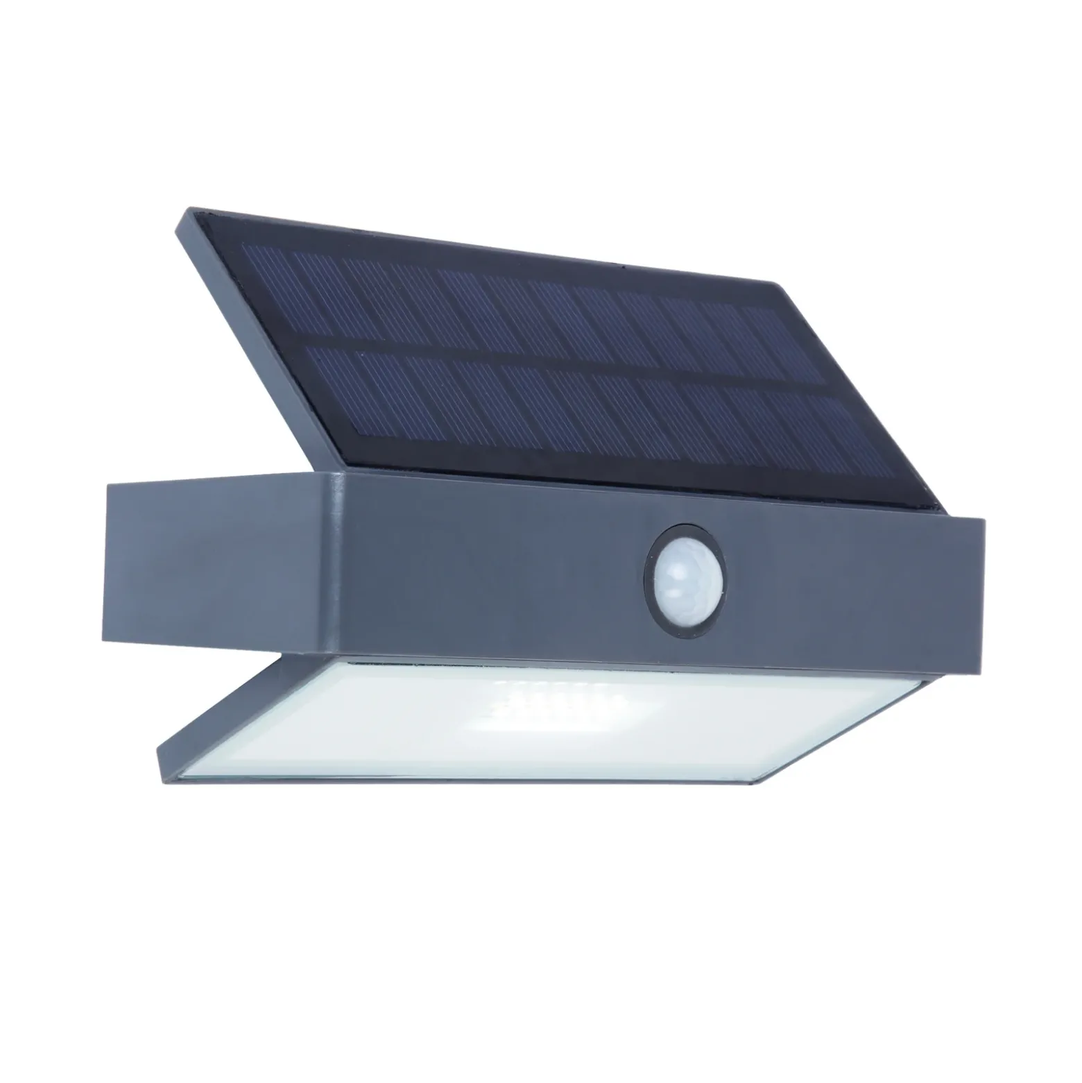 Aplique LED para exterior solar ARROW, gris oscuro, 18 cm, con sensor, IP44