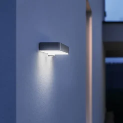 Aplique LED para exterior STEINEL XSolar SOL-O S con sensor, color antracita