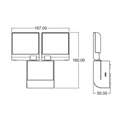 Aplique LED para exterior Theben theLeda S17-100L, blanco, 2 luces.