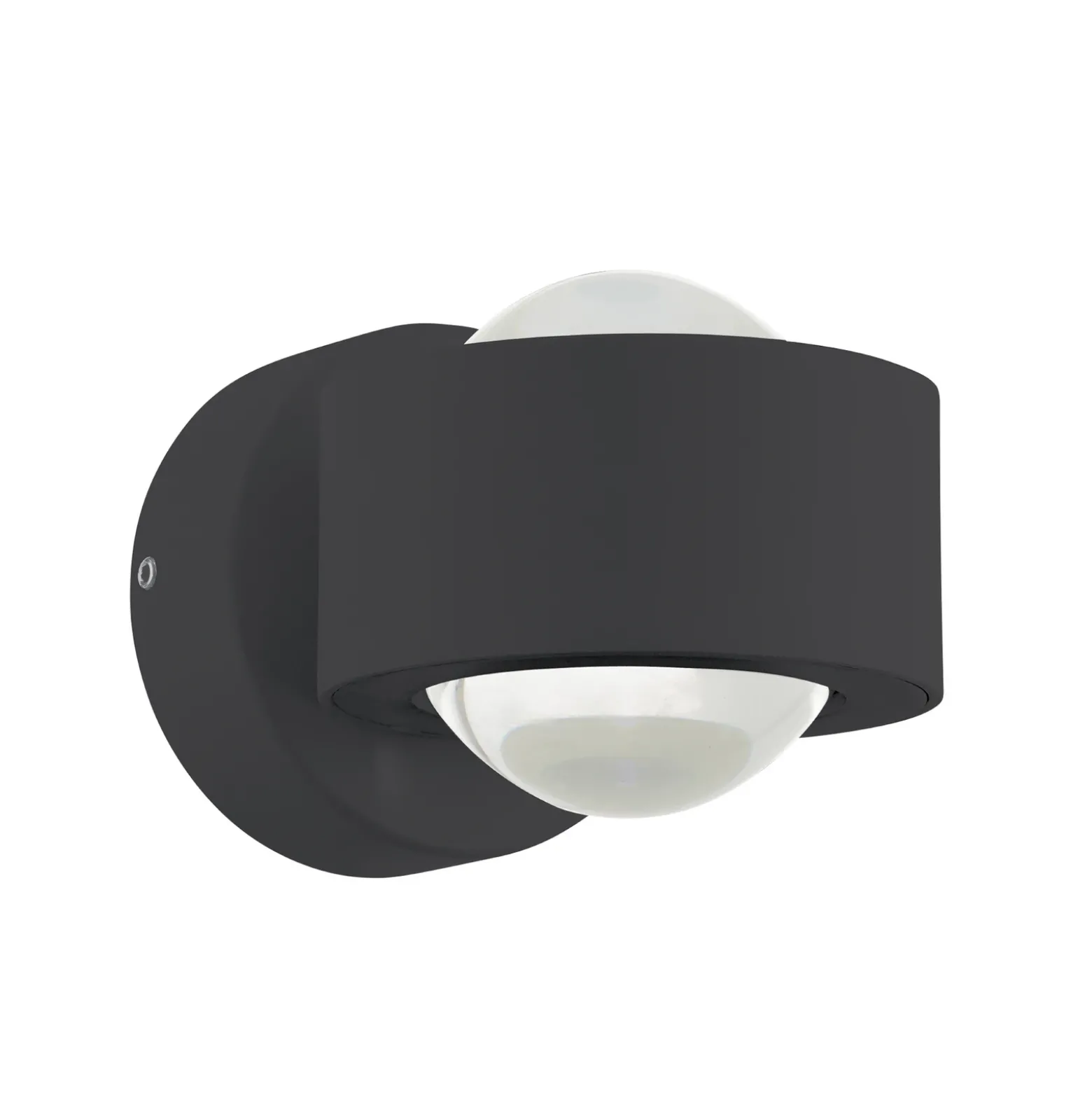 Aplique LED para exterior Treviolo, negro, saliente de 12 cm, con 2 luces.