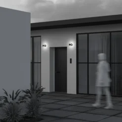 Aplique LED para exterior Velora, marrón/transparente, Ø 20 cm, cristal, IP54