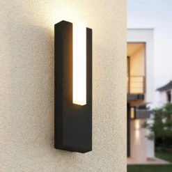 Aplique LED para exterior Virgalia de Lucande, 31 cm, antracita, IP65