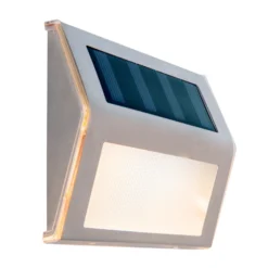 Aplique LED solar para exterior 5282104, acero inoxidable, juego de 4, IP44