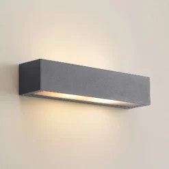 Aplique para exterior Arcchio LengoE27, 38 cm, antracita, E27, IP54