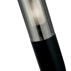 Aplique para exterior Batton, altura 40 cm, negro/gris ahumado, con sensor