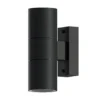 Aplique para exterior Calex GU10 acero inoxidable, arriba/abajo, 17 cm, negro