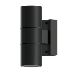 Aplique para exterior Calex GU10 acero inoxidable, arriba/abajo, 17 cm, negro
