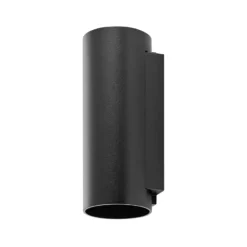 Aplique para exterior CAN, negro, 2 luces, Ø 8 cm IP65 metal GU10