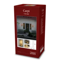Aplique para exterior Carpi, latón, ancho 20,5cm