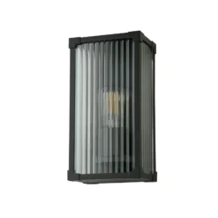 Aplique para exterior Cincinnati, negro, 16 cm de ancho, metal