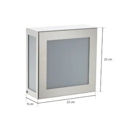 Aplique para exterior con sensor Aqua Legendo Mini, acero inoxidable