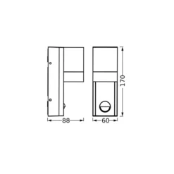 Aplique para exterior con sensor OSRAM ENDURA CLASSIC ISIDOR gris oscuro