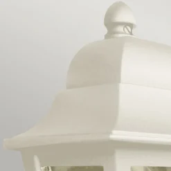 Aplique para exterior Deco Lane, color crema, farol, aluminio, IP44