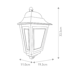 Aplique para exterior Deco Lane, color crema, farol, aluminio, IP44