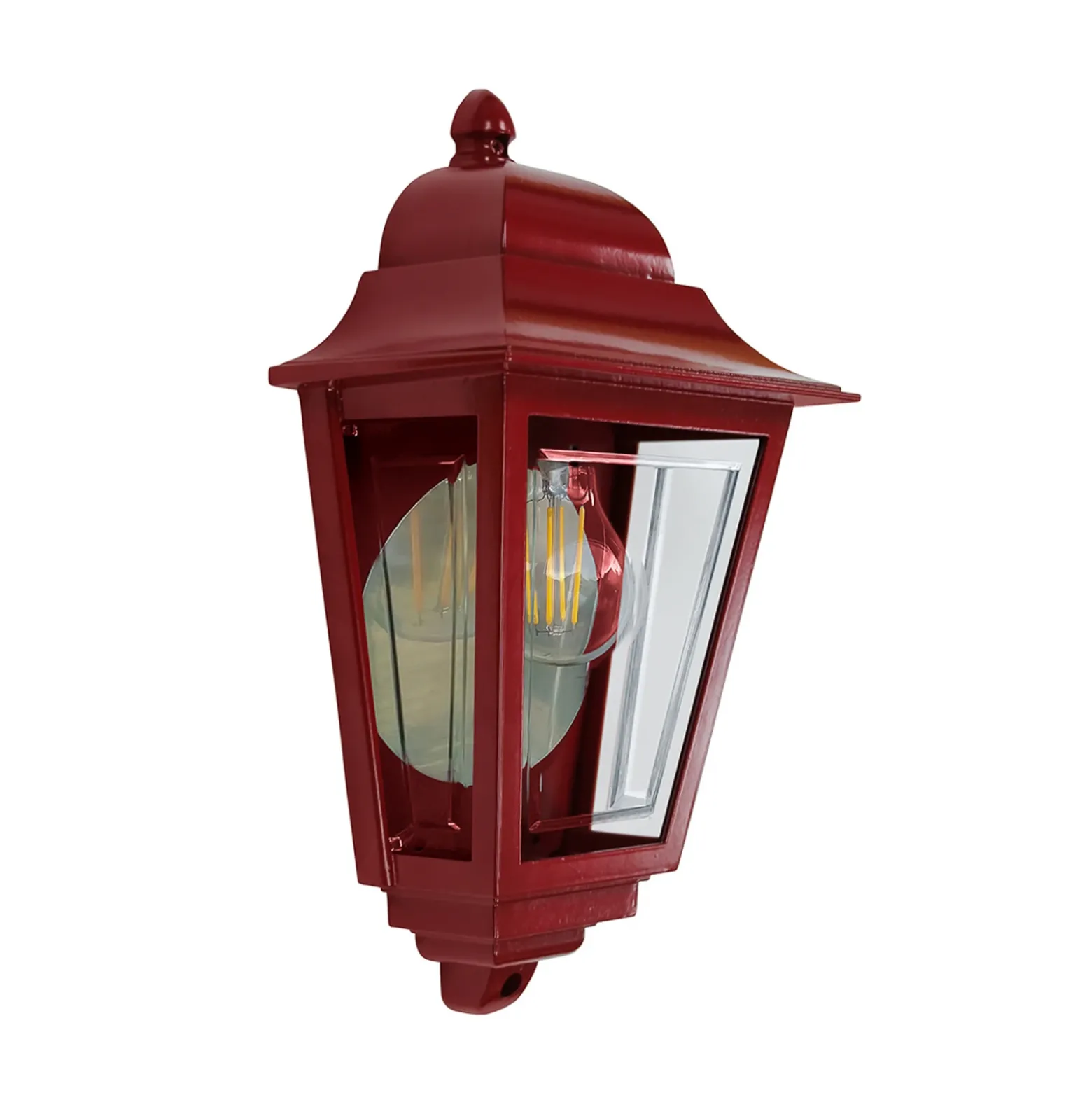 Aplique para exterior Deco Lane, rojo, farol, aluminio, IP44