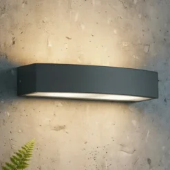 Aplique para exterior Ideal Lux Andromeda, negro, ancho 45 cm
