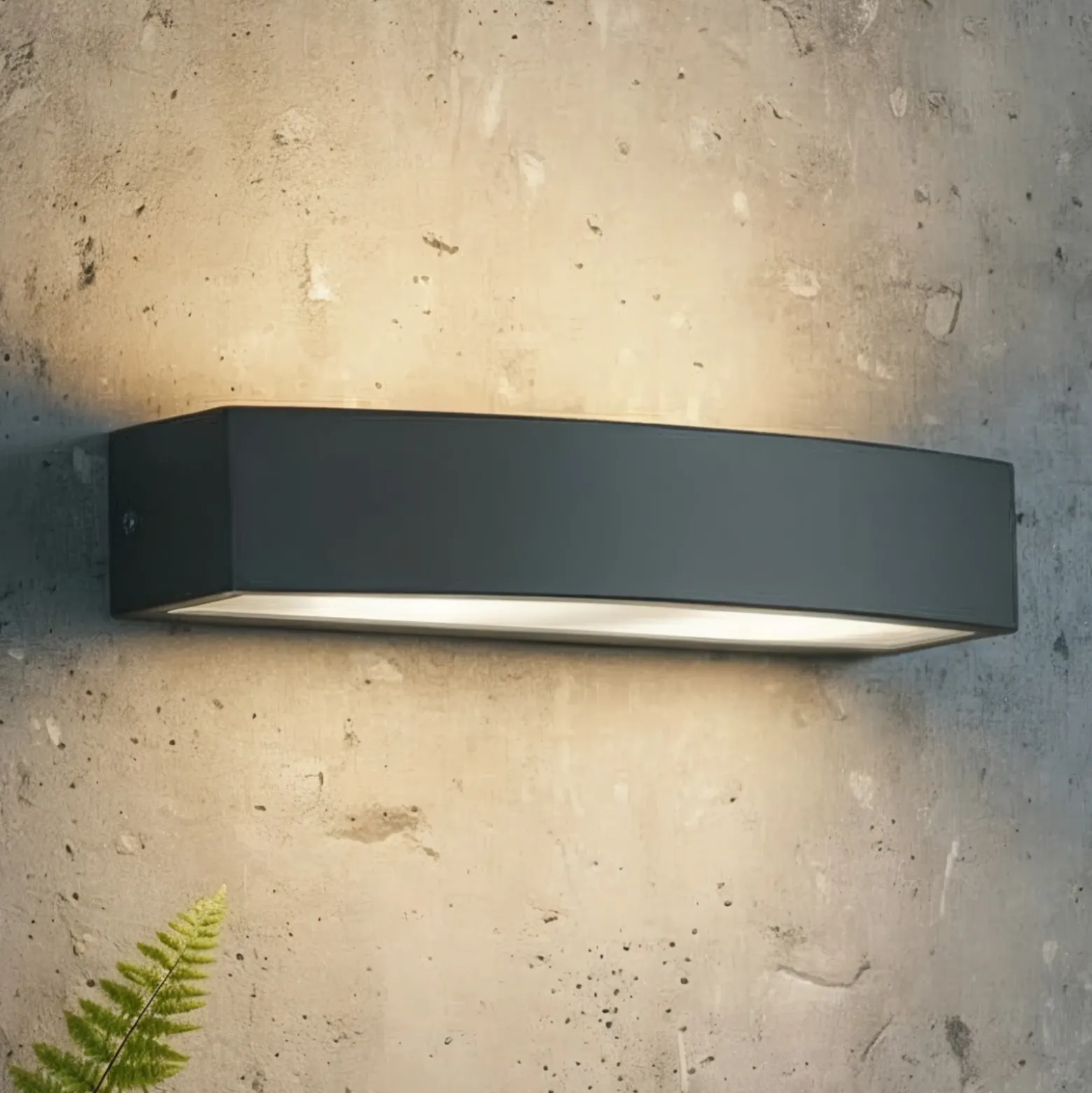 Aplique para exterior Ideal Lux Andromeda, negro, ancho 45 cm