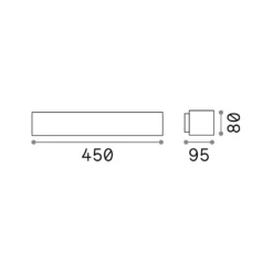 Aplique para exterior Ideal Lux Andromeda, blanco, ancho 45 cm, E27