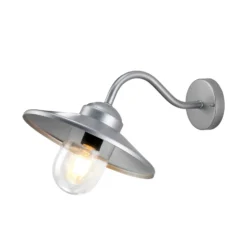 Aplique para exterior Klampenborg, plateada, farol, acero inoxidable, IP44