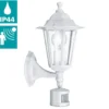 Aplique para exterior Laterna 5, blanca, altura 36 cm, metal, con sensor