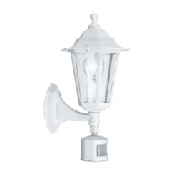 Aplique para exterior Laterna 5, blanca, altura 36 cm, metal, con sensor