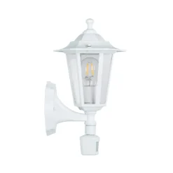 Aplique para exterior Laterna 5, blanca, altura 36 cm, metal, con sensor