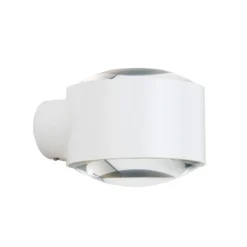 Aplique para exterior LED Tatra, blanco, Ø 10,2 cm, aluminio, arriba/abajo