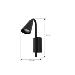 Aplique para exterior Lindby Sorvete, negro, metal, altura 33 cm