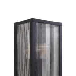 Aplique para exterior Lindby Peldar, antracita/estriada, 26 cm, con sensor