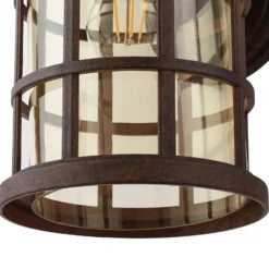 Aplique para exterior Lindby Ankea, óxido/ámbar, 37 cm, IP23, E27