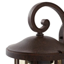 Aplique para exterior Lindby Ankea, óxido/ámbar, 37 cm, IP23, E27
