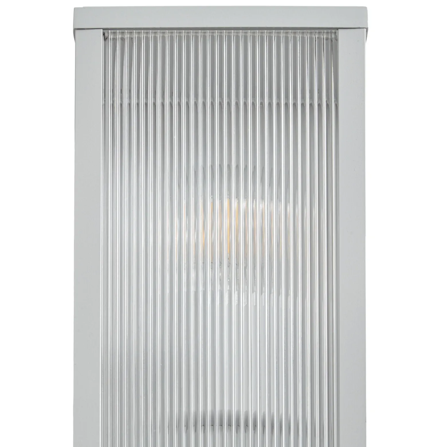 Aplique para exterior Lindby Peldar, gris/estriada, 26 cm, con sensor