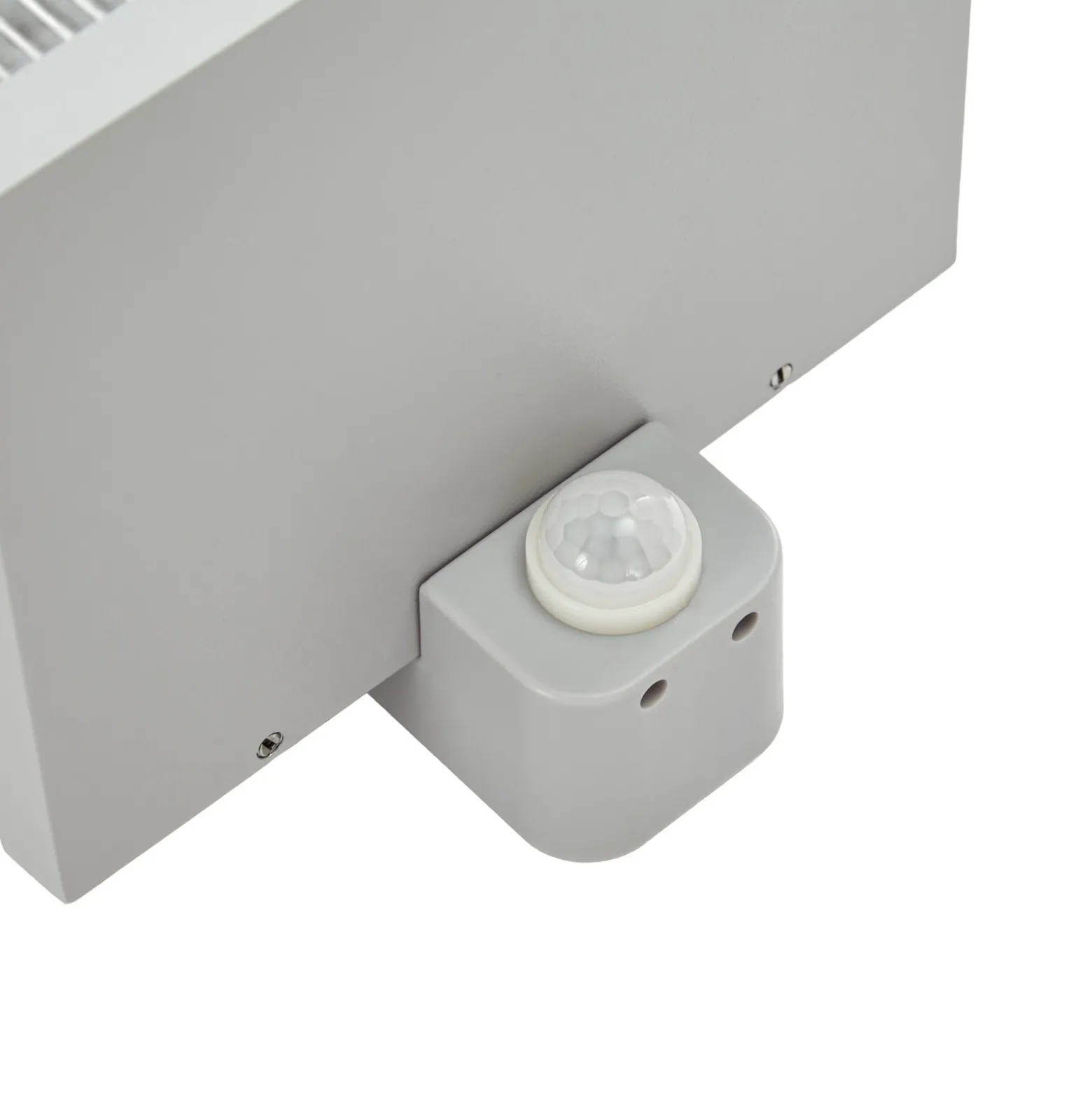 Aplique para exterior Lindby Peldar, gris/estriada, 26 cm, con sensor