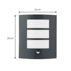 Aplique para exterior Lindby Vimal, sensor, E27, 26 cm, aluminio
