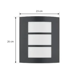 Aplique para exterior Lindby Vimal, E27, 26 cm, negro, aluminio