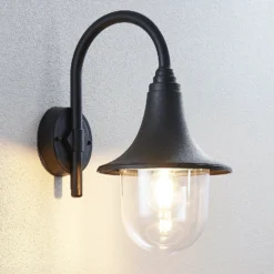 Aplique para exterior Lindby Nalevi, 41 cm, resistente al agua salada, E27, IP44